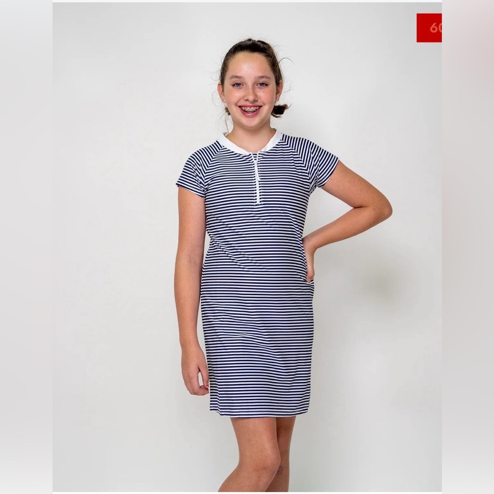 SNAPPER ROCK Girls Nautical Stripe Performance Dress - 5-6Y